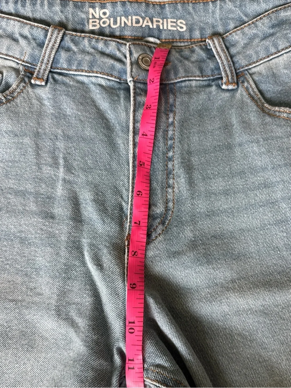 No Boundaries High Rise Denim Jorts Size 10 Light Wash Longline Shorts NWT